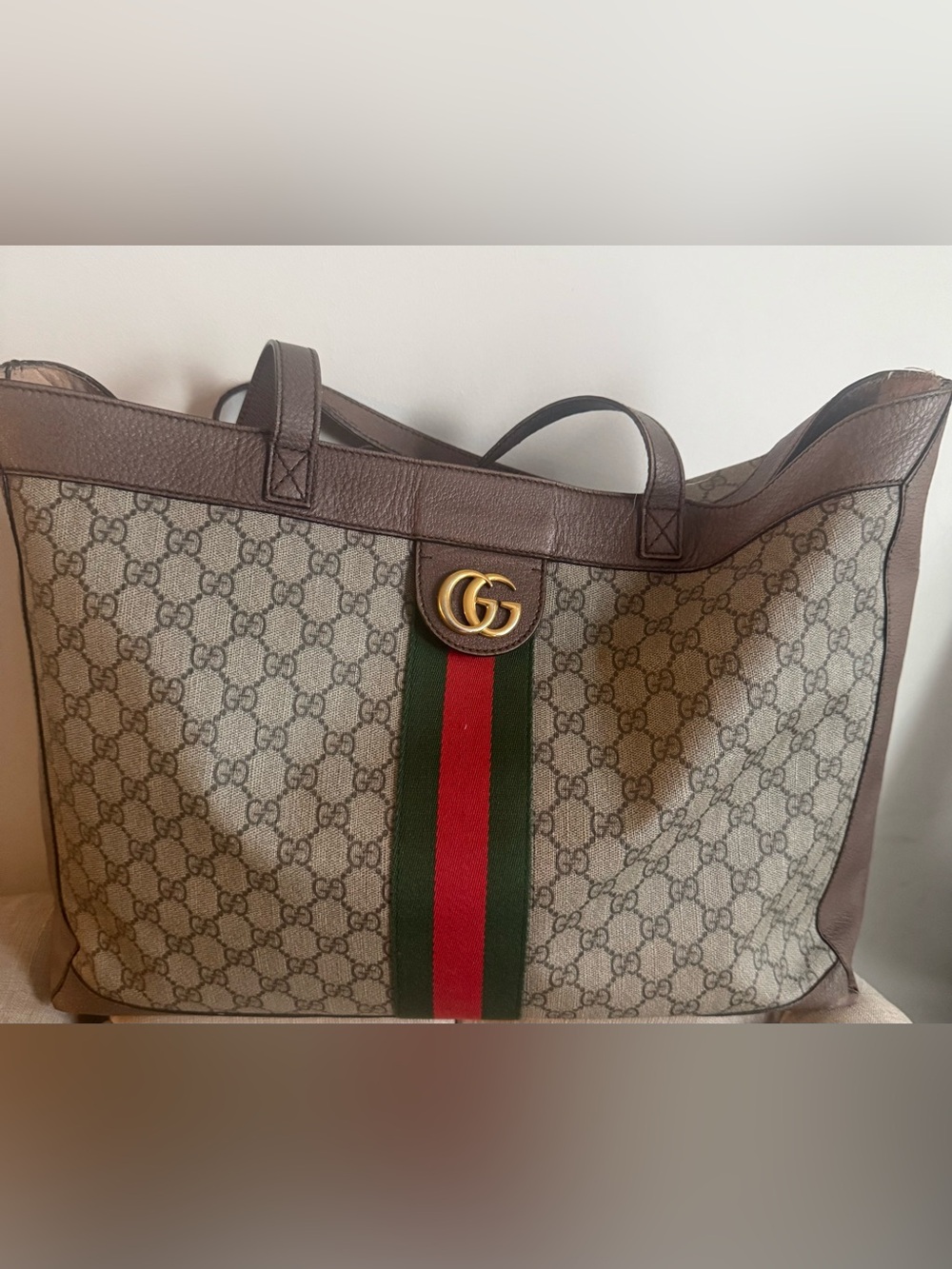 Gucci Beige GG Supreme Tote Large - Picture 3 of 16